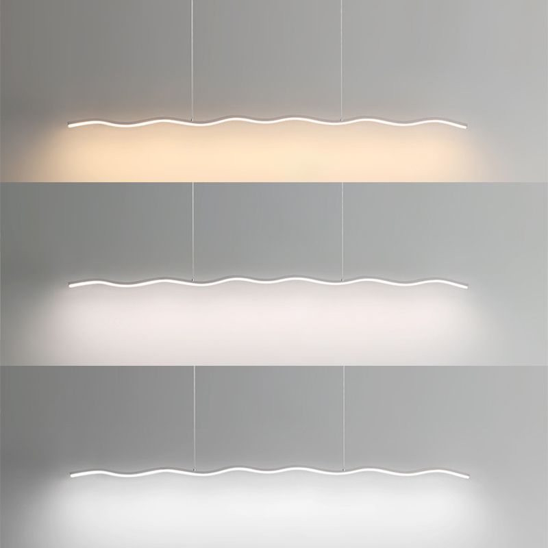 Modern Justerbar LED Pendellampa – Vågformad Design