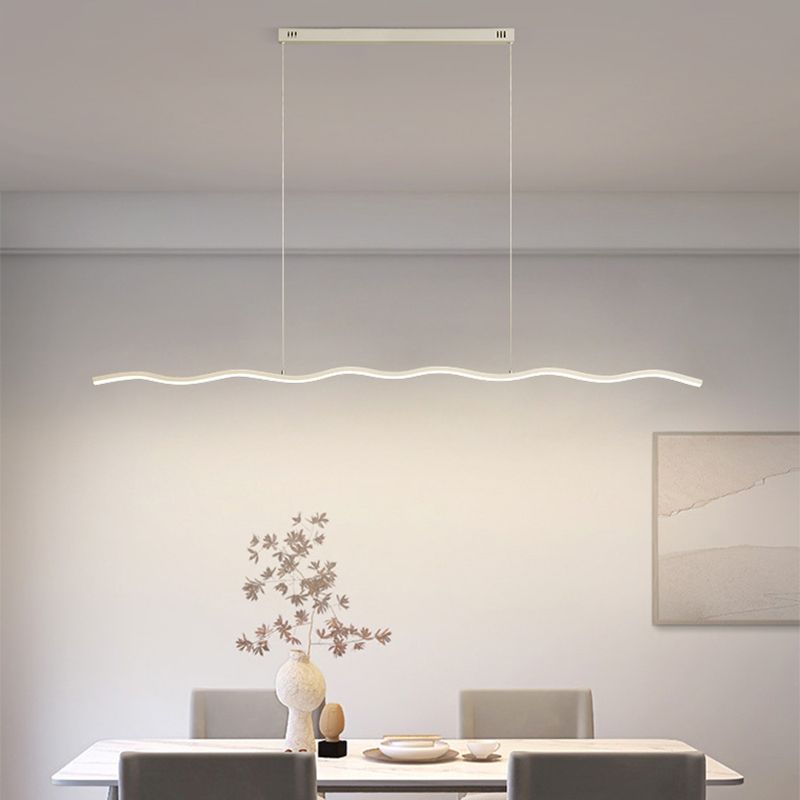Modern Justerbar LED Pendellampa – Vågformad Design