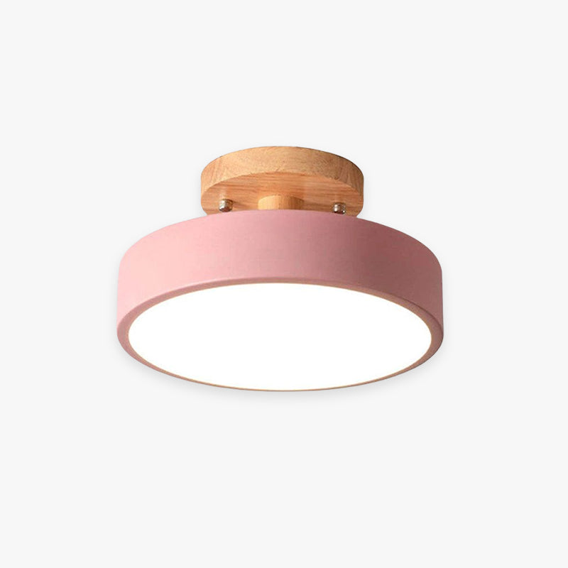 Elegant LED Taklampa i Trä – Modern Belysning