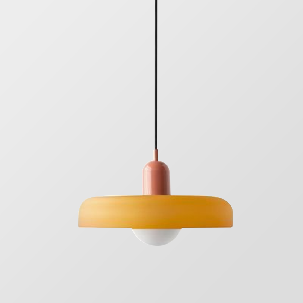 Elegant Bauhaus Pendellampa i Färgat Glas