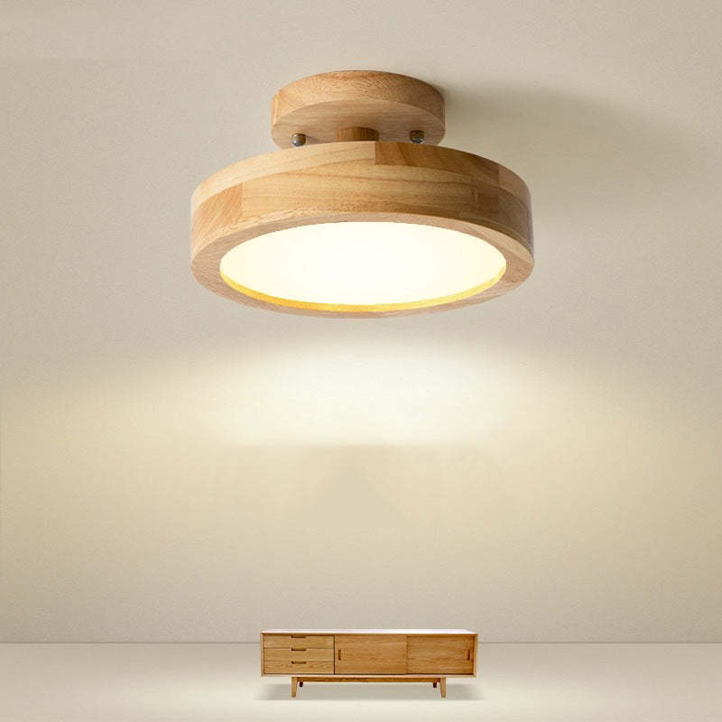 Elegant LED Taklampa i Trä – Modern Belysning