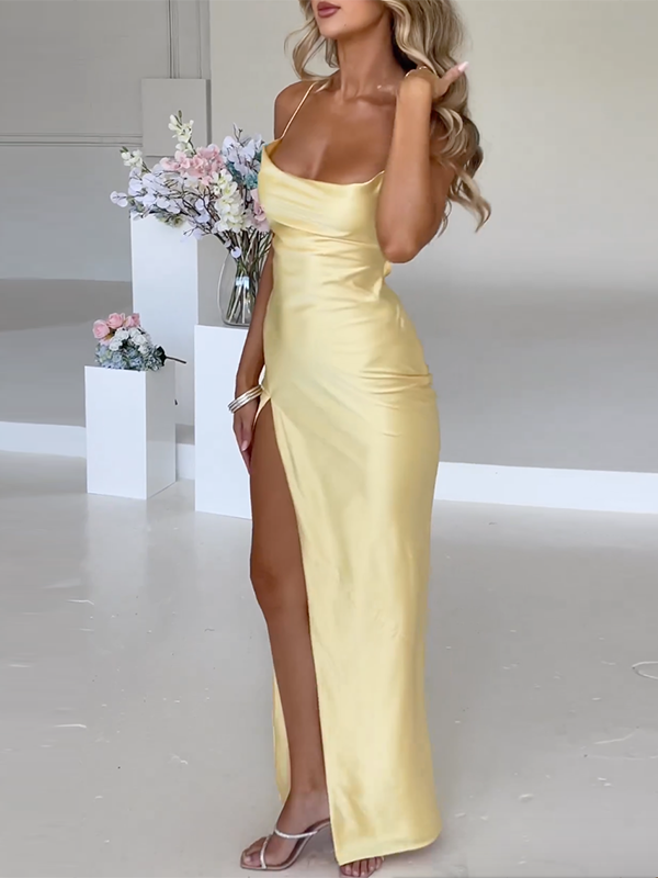 Elegant Maxi Klänning med Sidospalt – Tidlös Stil