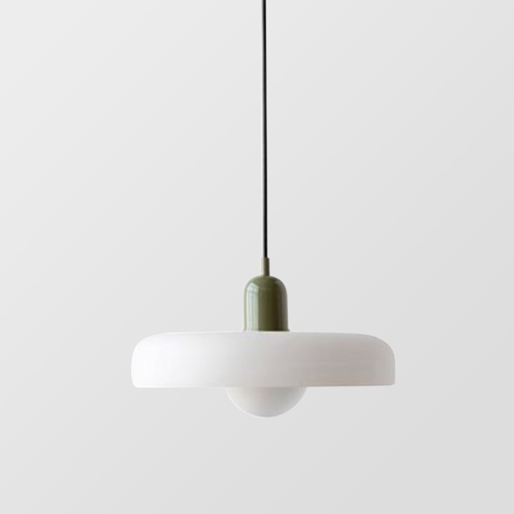 Elegant Bauhaus Pendellampa i Färgat Glas