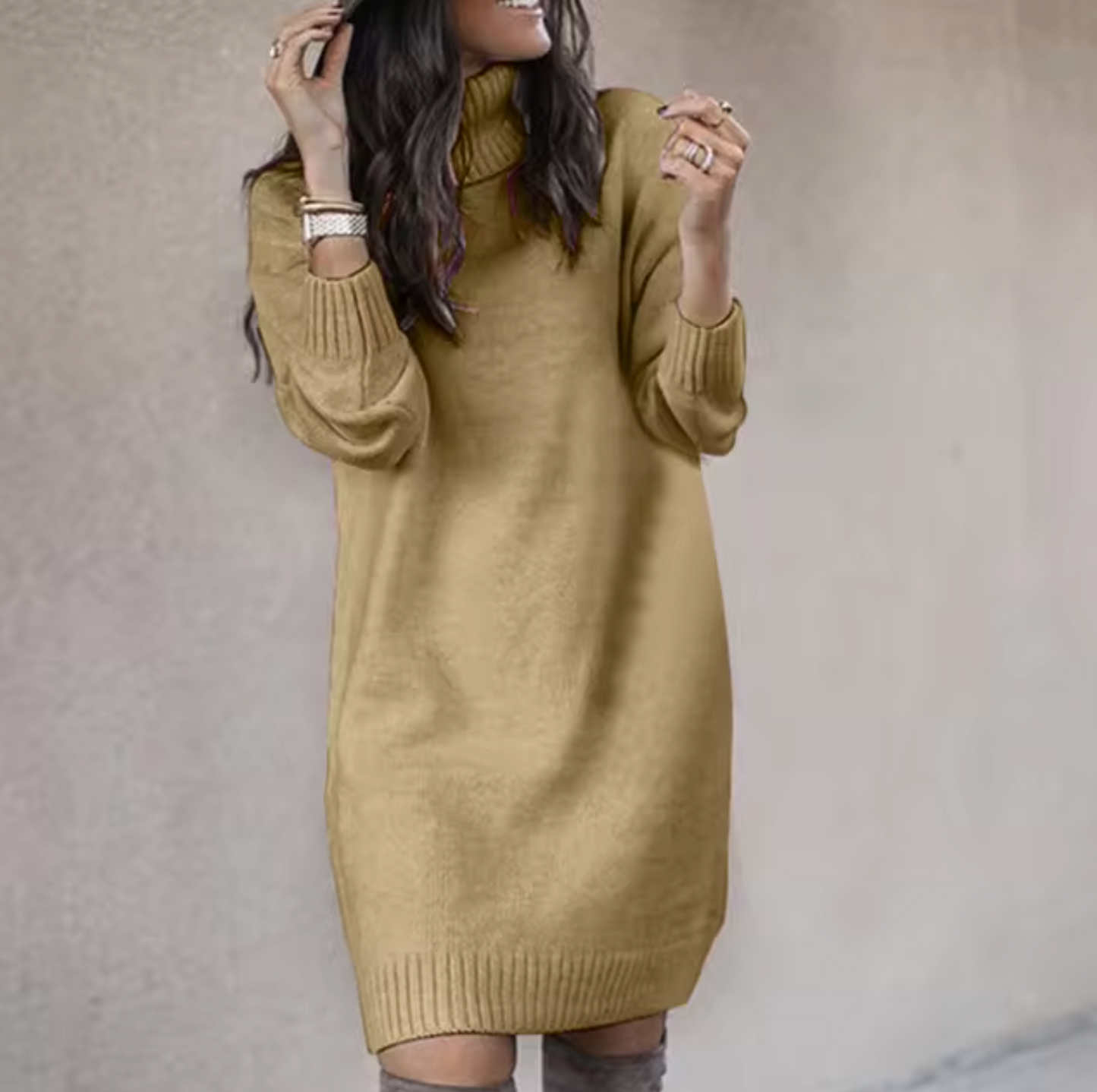 Mysig Turtleneck Klänning – Komfort & Stil