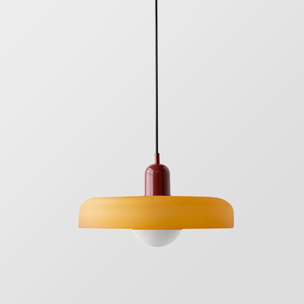Elegant Bauhaus Pendellampa i Färgat Glas