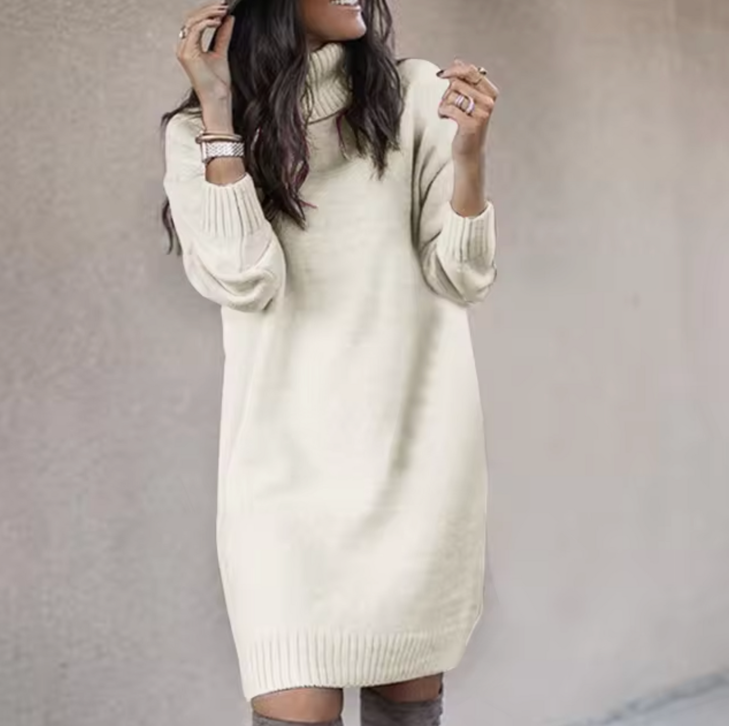 Mysig Turtleneck Klänning – Komfort & Stil