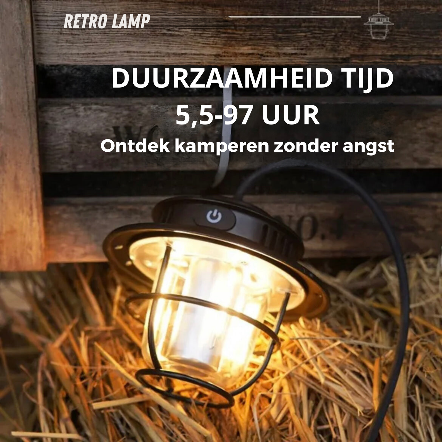 Vintage-stil Bärbar LED Campinglampa – Väderbeständig & Justerbar