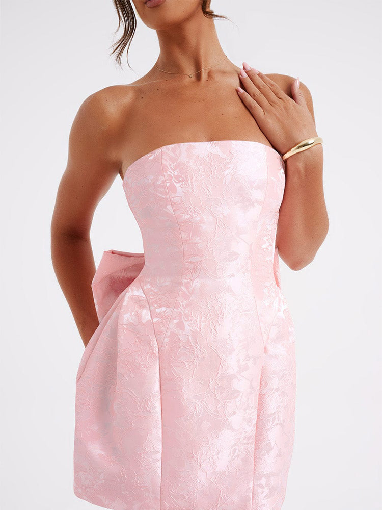 Chic Jacquard Knut Mini Klänning – Elegant & Trendig