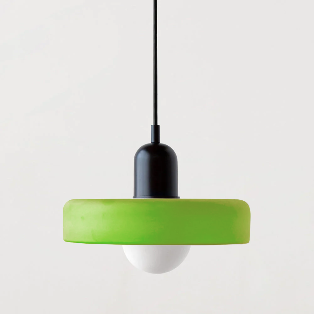 Elegant Bauhaus Pendellampa i Färgat Glas