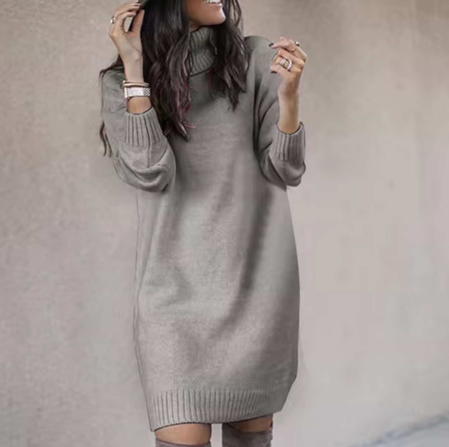 Mysig Turtleneck Klänning – Komfort & Stil