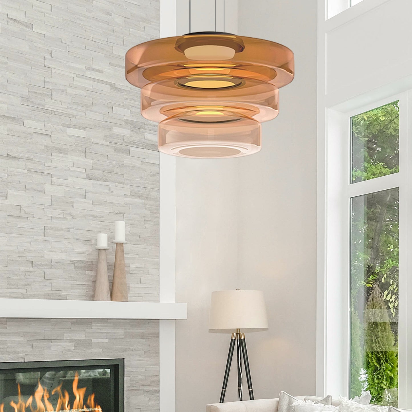 Bauhaus-inspirerad Glaspendellampa – Elegant Belysning