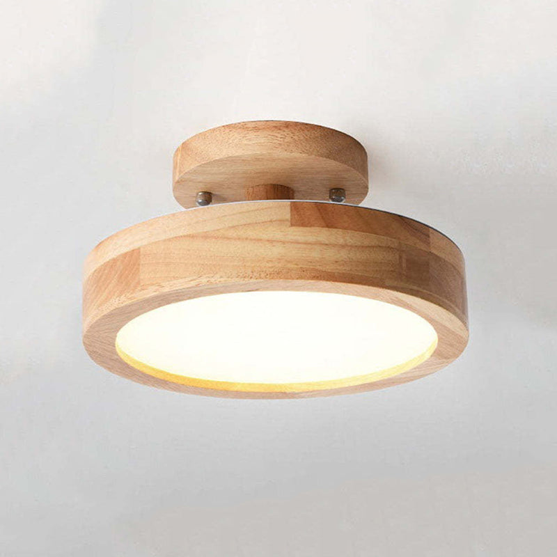 Elegant LED Taklampa i Trä – Modern Belysning