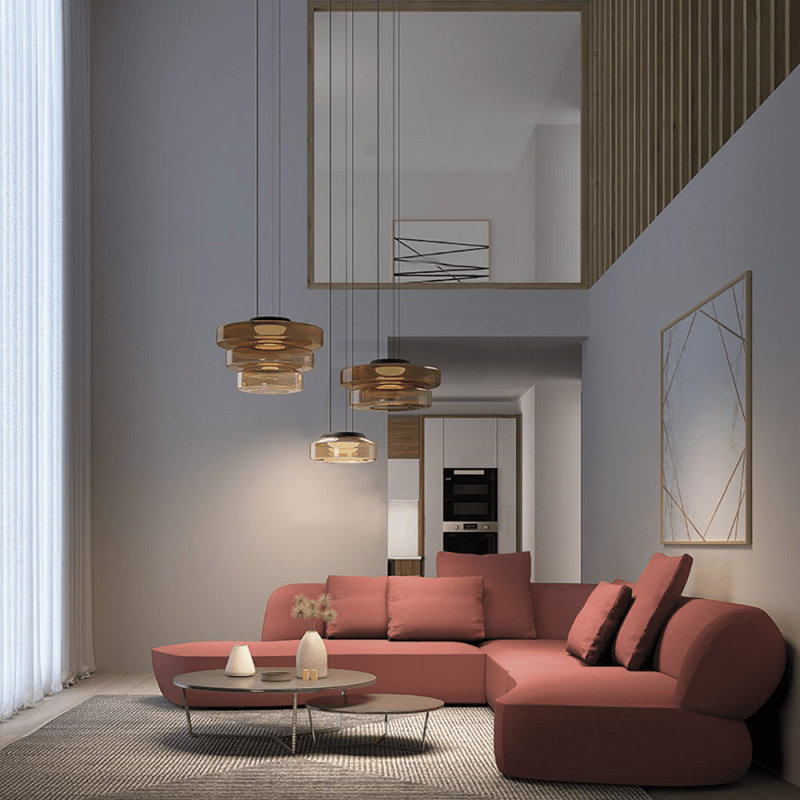 Bauhaus-inspirerad Glaspendellampa – Elegant Belysning
