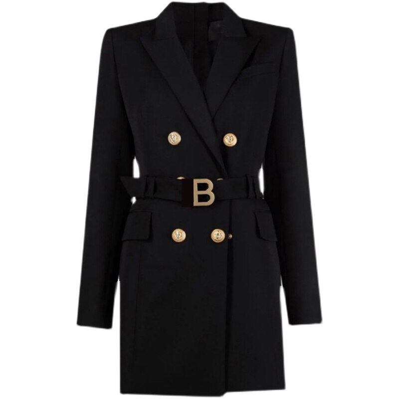 Elegant Blazer Klänning med Midjeband – Stilfull & Lyxig