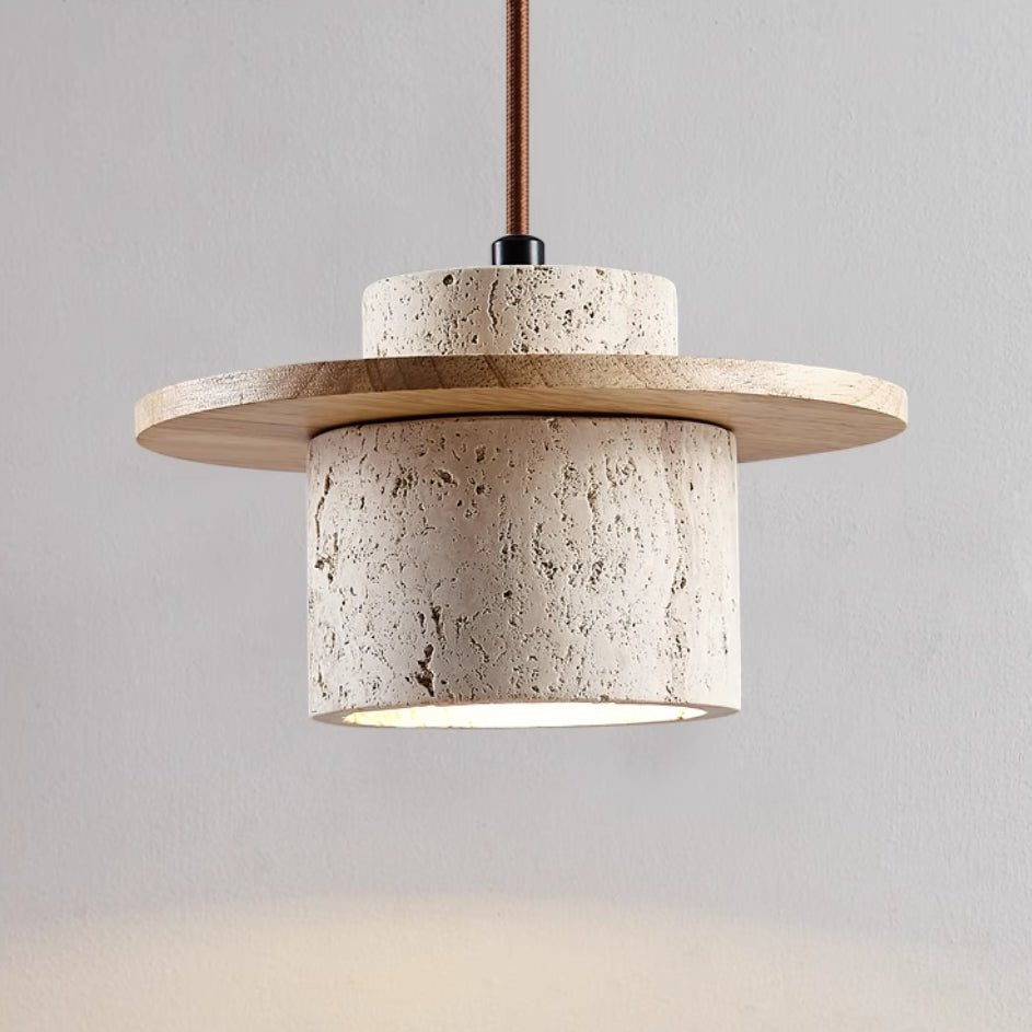 Elegant Travertin Pendellampa – Stilren & Varm