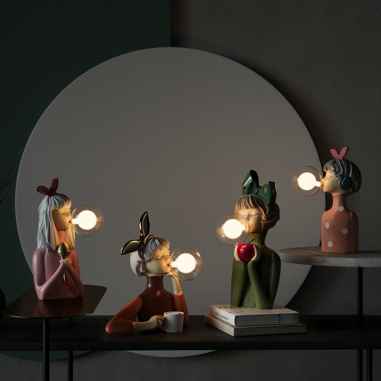 Handgjord Konstnärlig Bordslampa – Elegant & Unik
