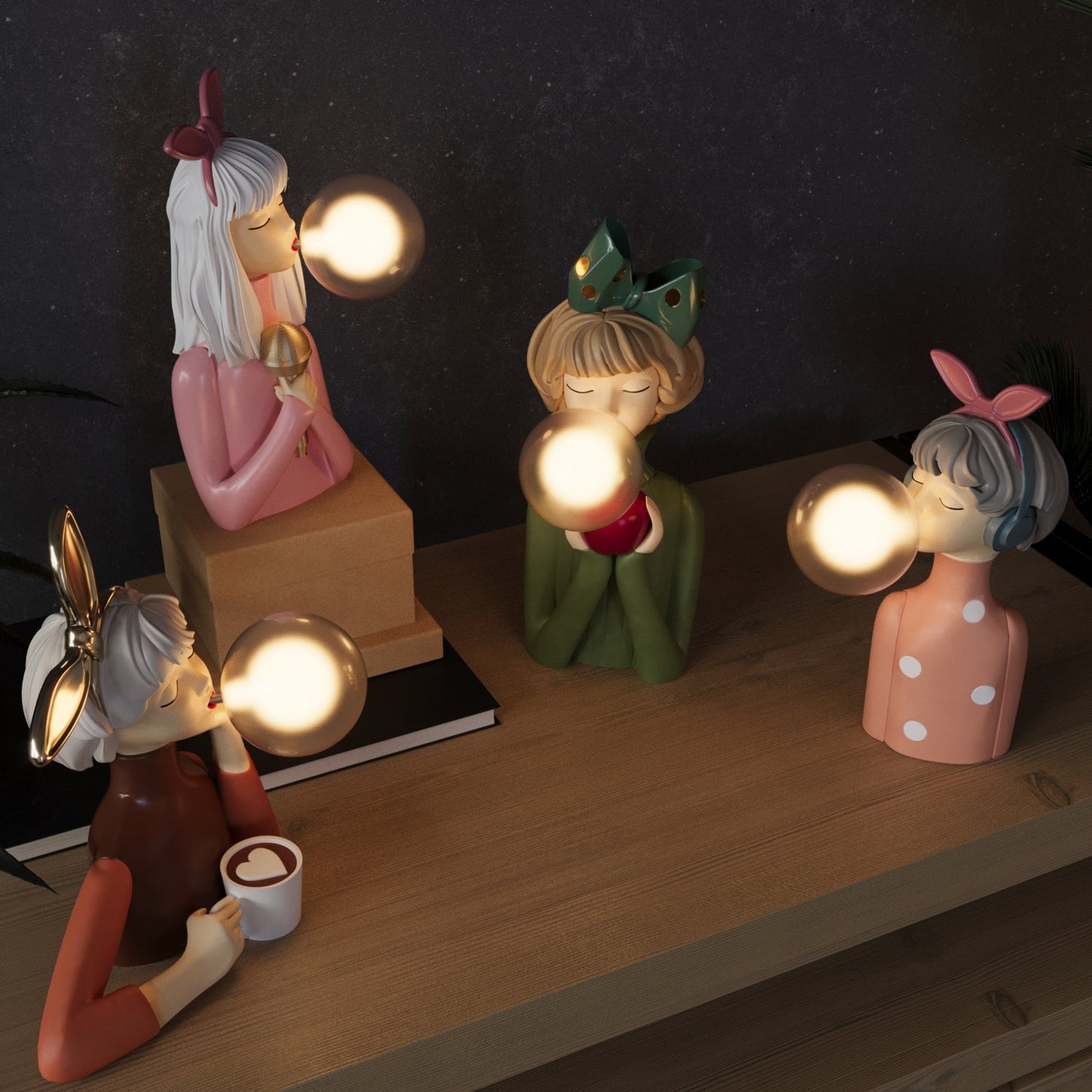 Handgjord Konstnärlig Bordslampa – Elegant & Unik