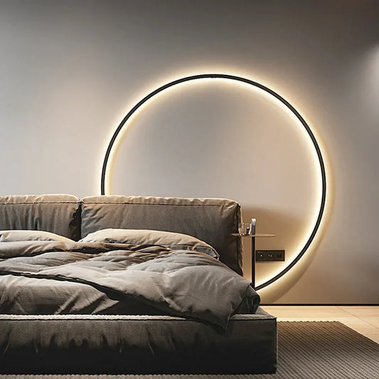 Elegant Minimalistisk Rund Vägglampa – Modern Belysning
