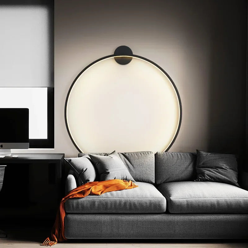 Elegant Minimalistisk Rund Vägglampa – Modern Belysning