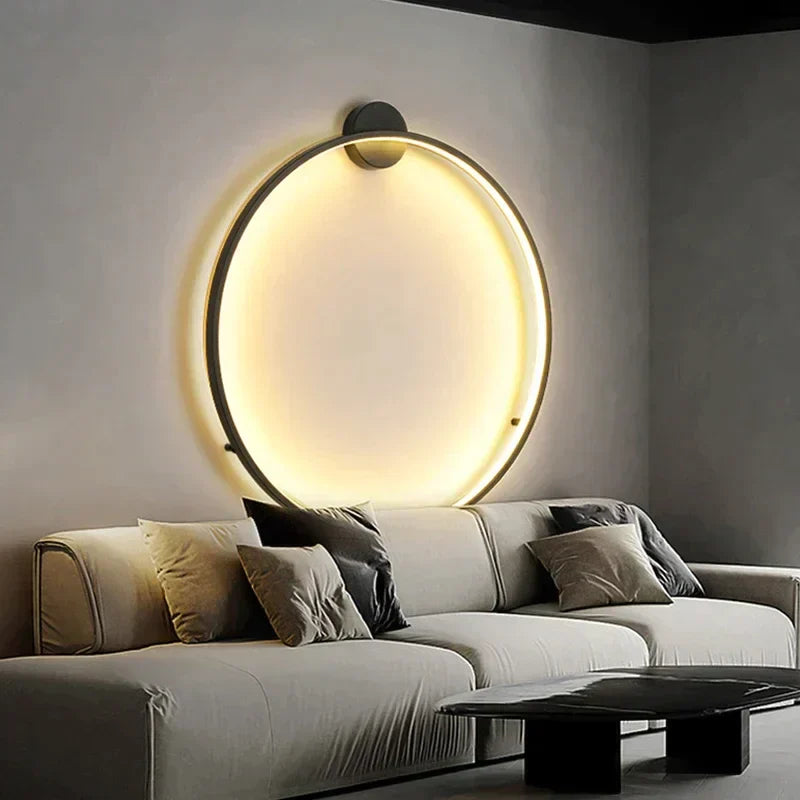 Elegant Minimalistisk Rund Vägglampa – Modern Belysning