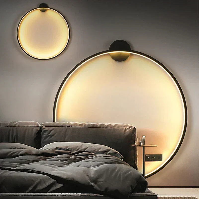 Elegant Minimalistisk Rund Vägglampa – Modern Belysning