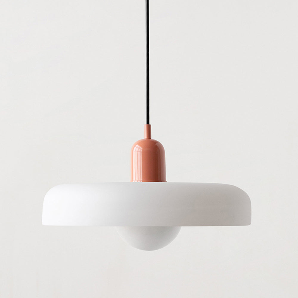 Elegant Bauhaus Pendellampa i Färgat Glas