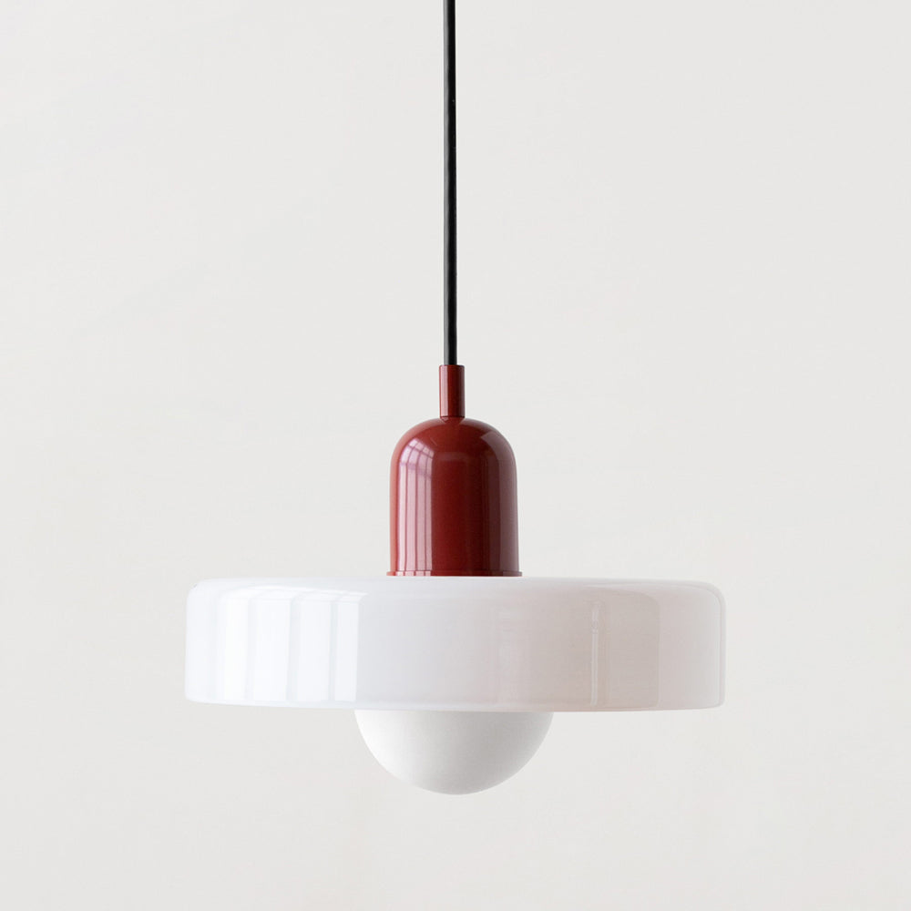 Elegant Bauhaus Pendellampa i Färgat Glas