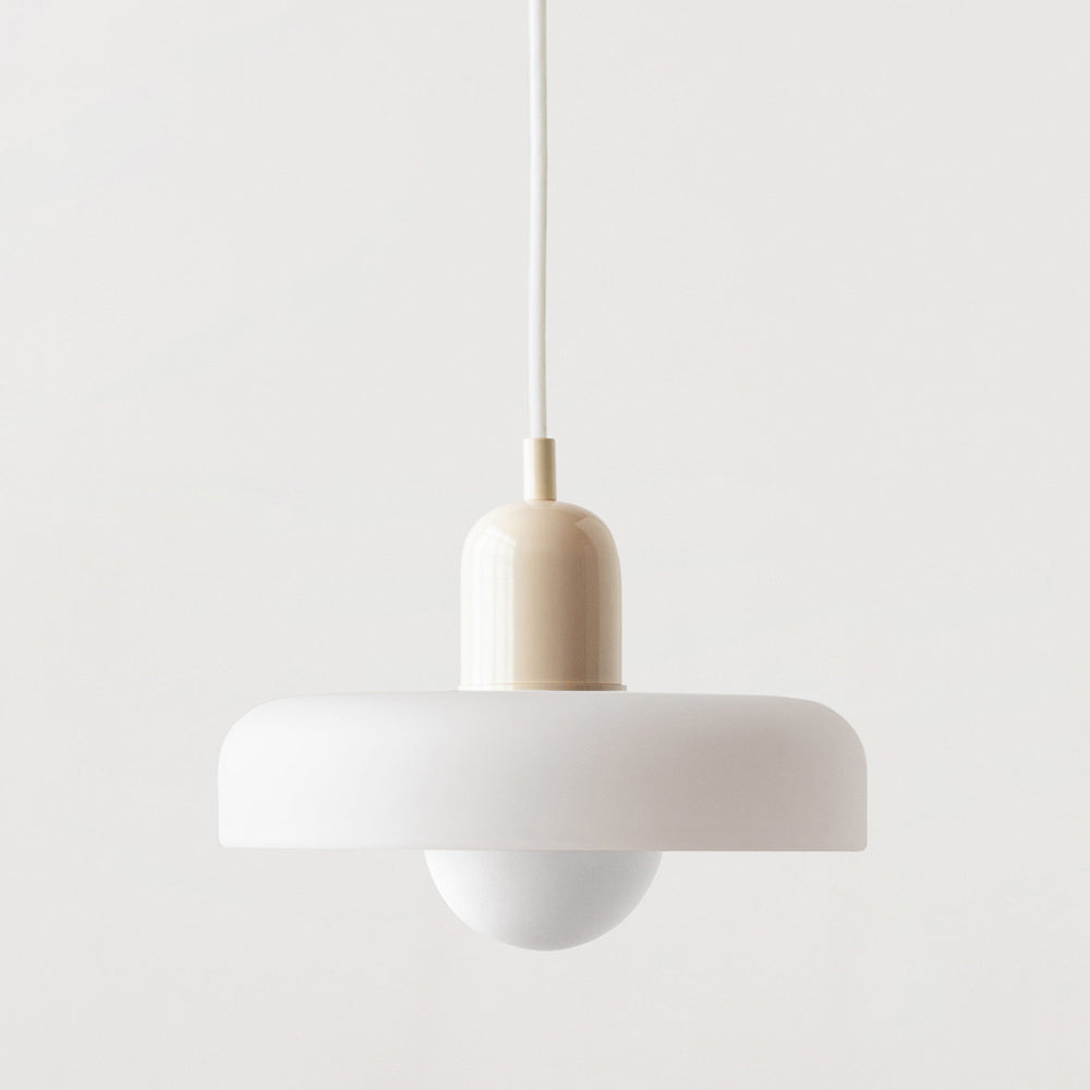 Elegant Bauhaus Pendellampa i Färgat Glas