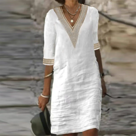 Elegant Linne Sommarklänning – Stilfull & Bekväm