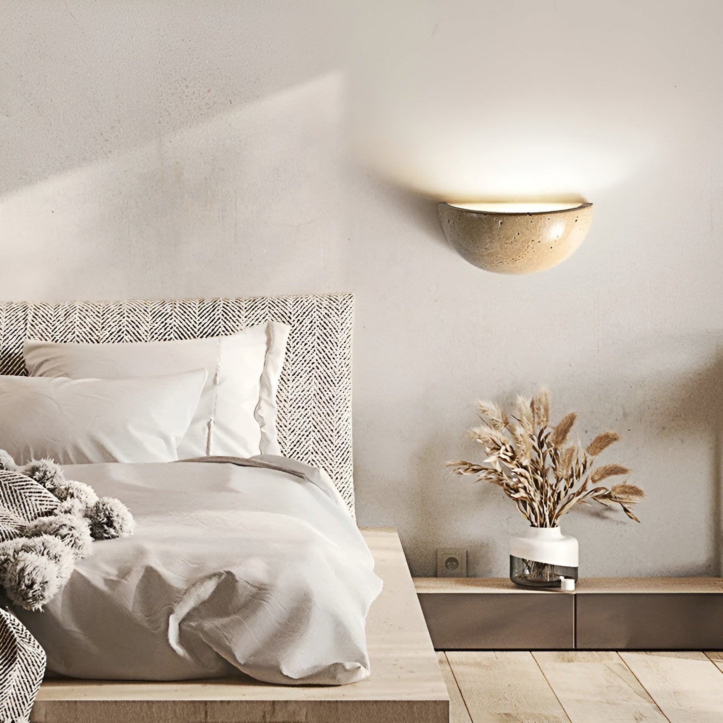 Elegant Wabi-Sabi Vägglampa med Mjuk LED