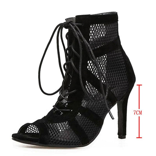 Eleganta Höga Klack Sandaler med Spets Detaljer