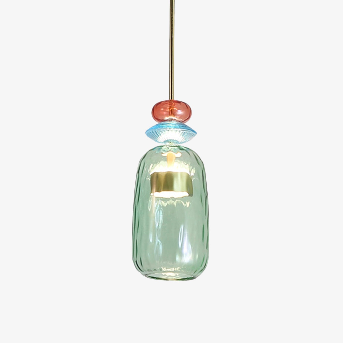 Elegant Färgad Glaspendellampa – Modern Belysning