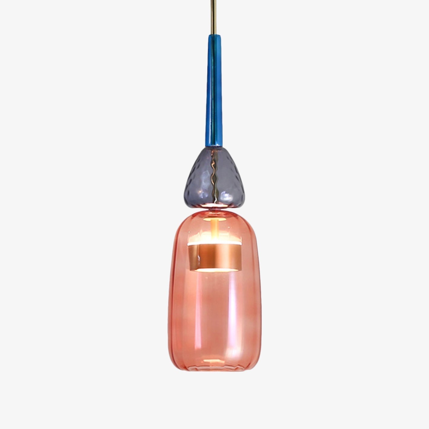 Elegant Färgad Glaspendellampa – Modern Belysning