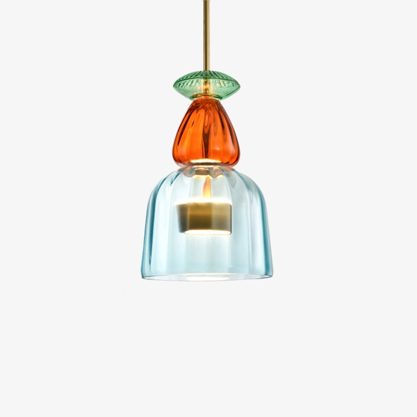 Elegant Färgad Glaspendellampa – Modern Belysning