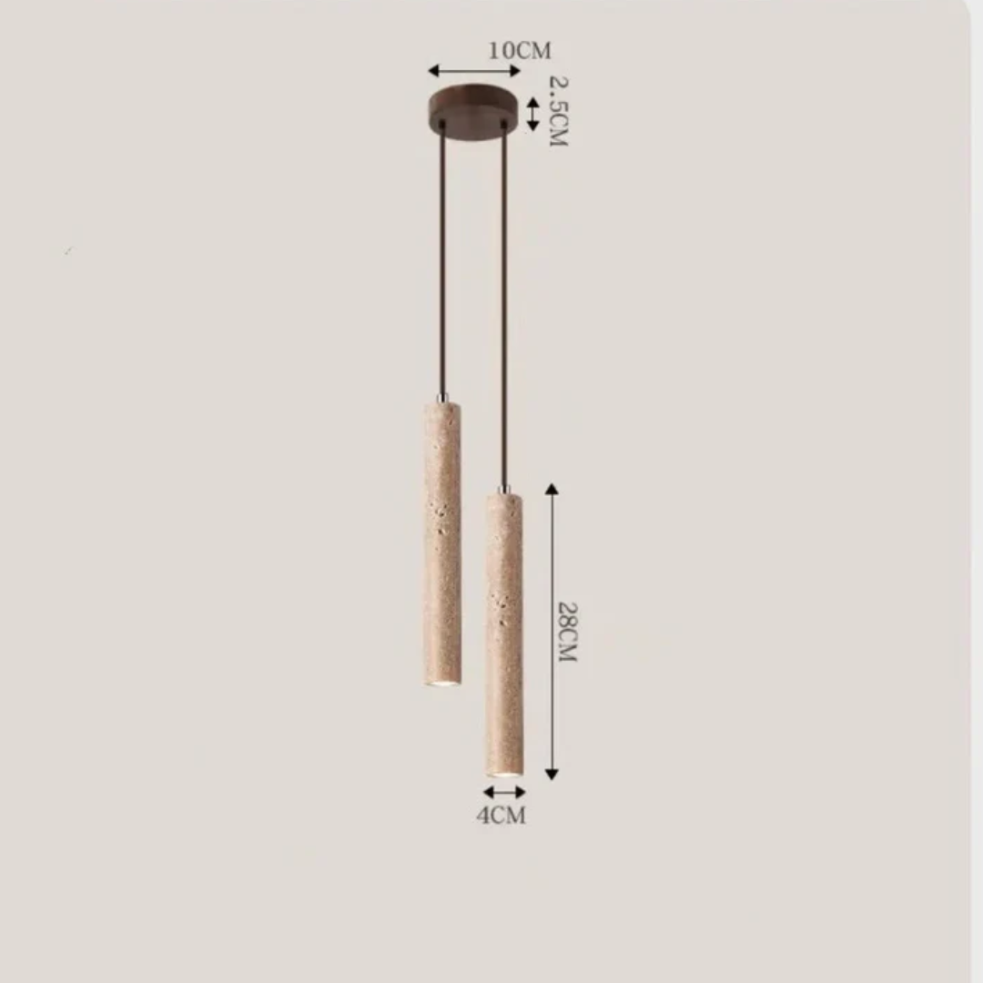 Elegant LED Kandelaber i Travertin – Minimalistisk Design