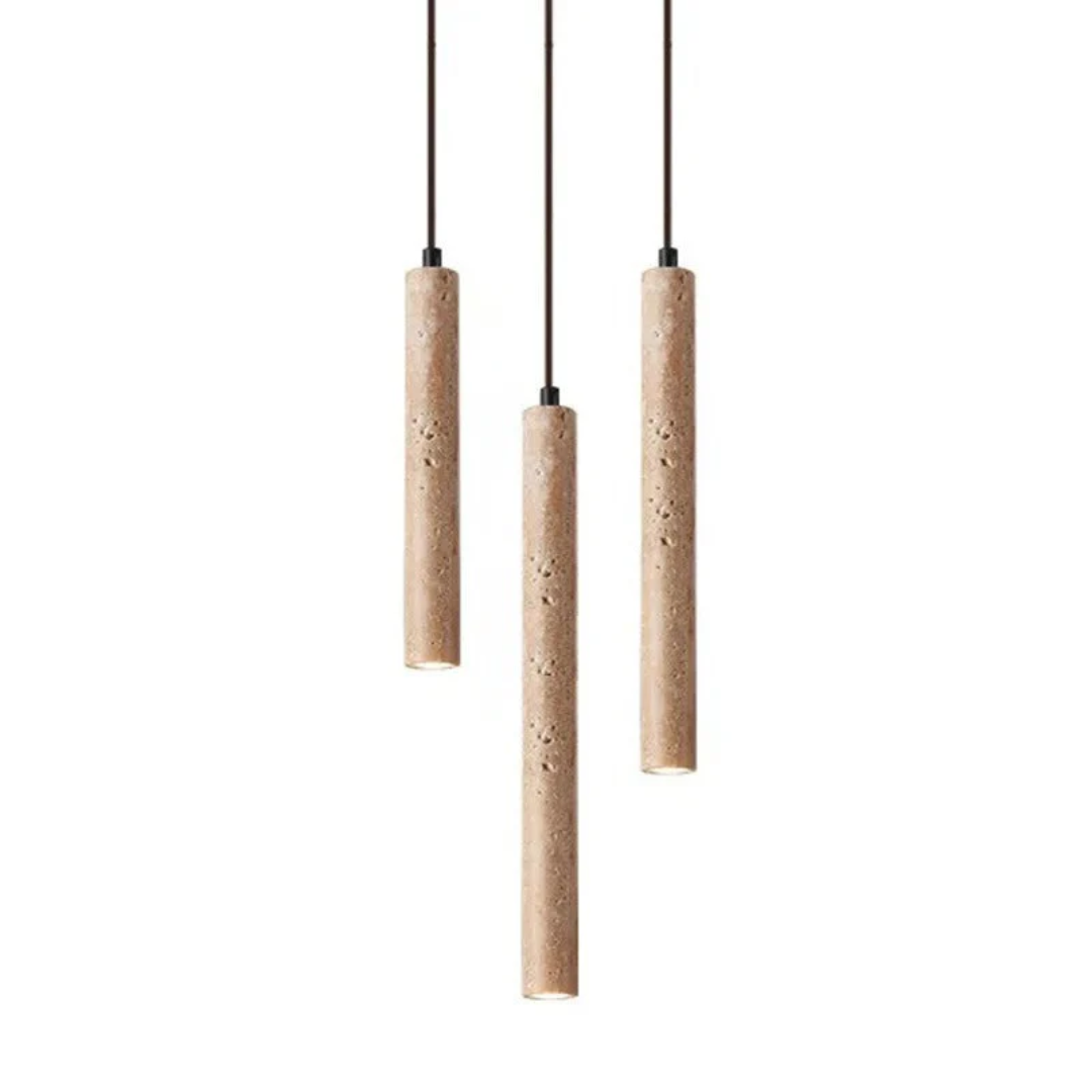 Elegant LED Kandelaber i Travertin – Minimalistisk Design