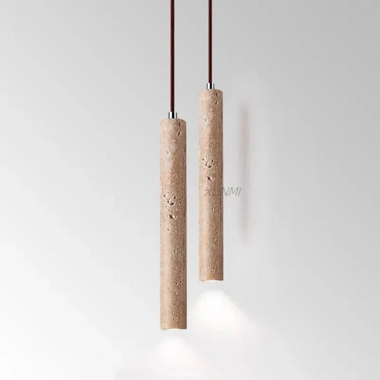 Elegant LED Kandelaber i Travertin – Minimalistisk Design