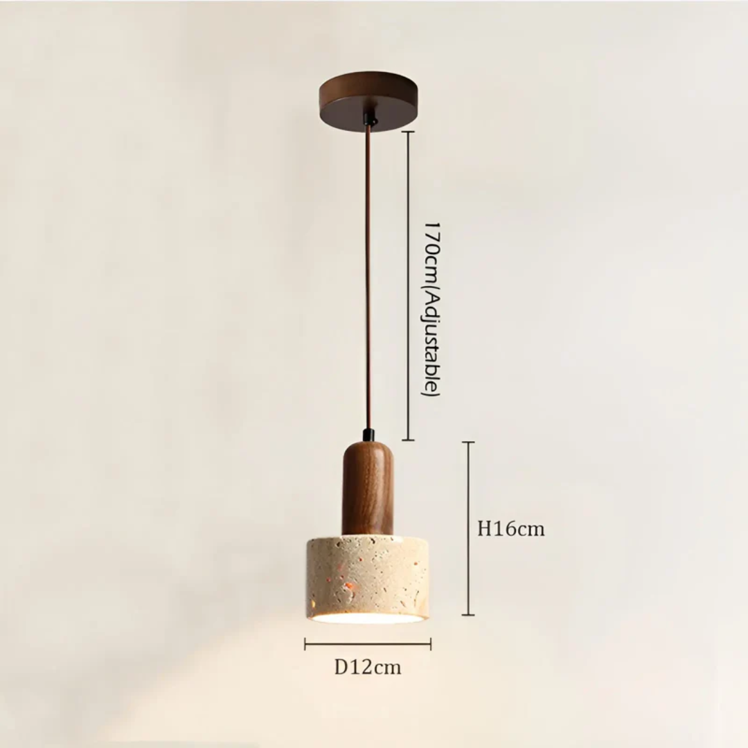 Elegant Wabi-Sabi Taklampa i Travertin
