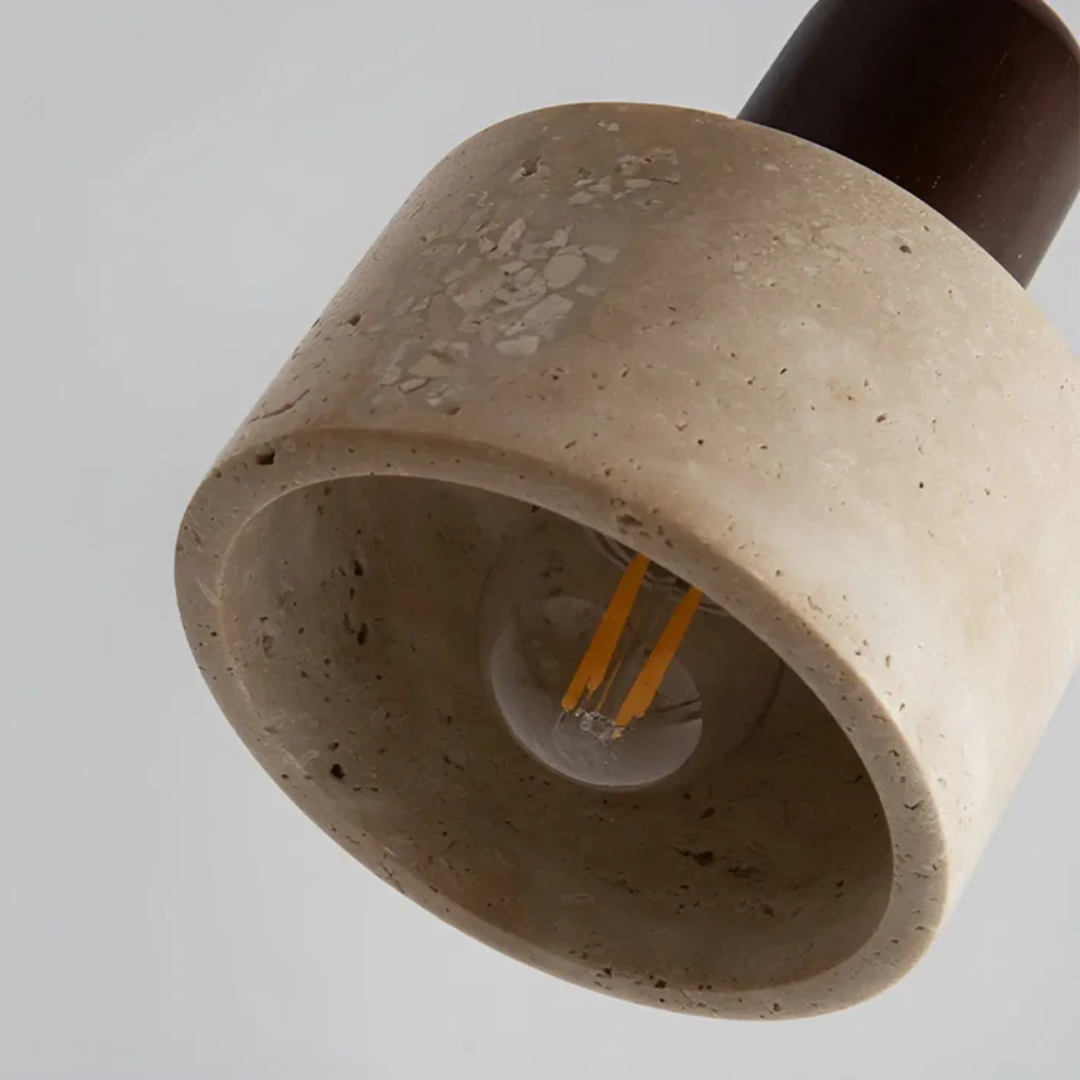 Elegant Wabi-Sabi Taklampa i Travertin