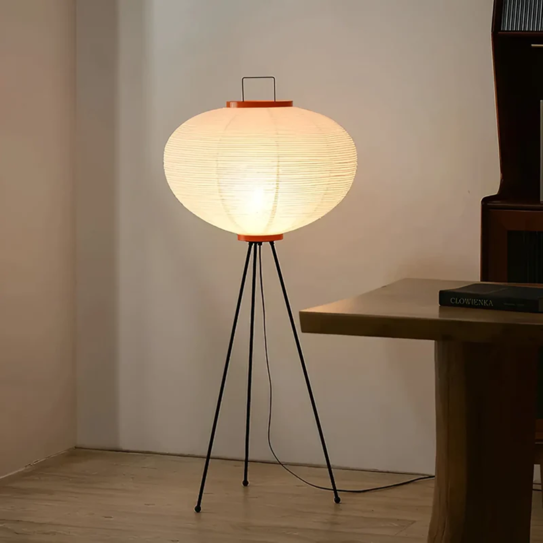 Elegant Golvlampa i Rispapper – Mysig Belysning