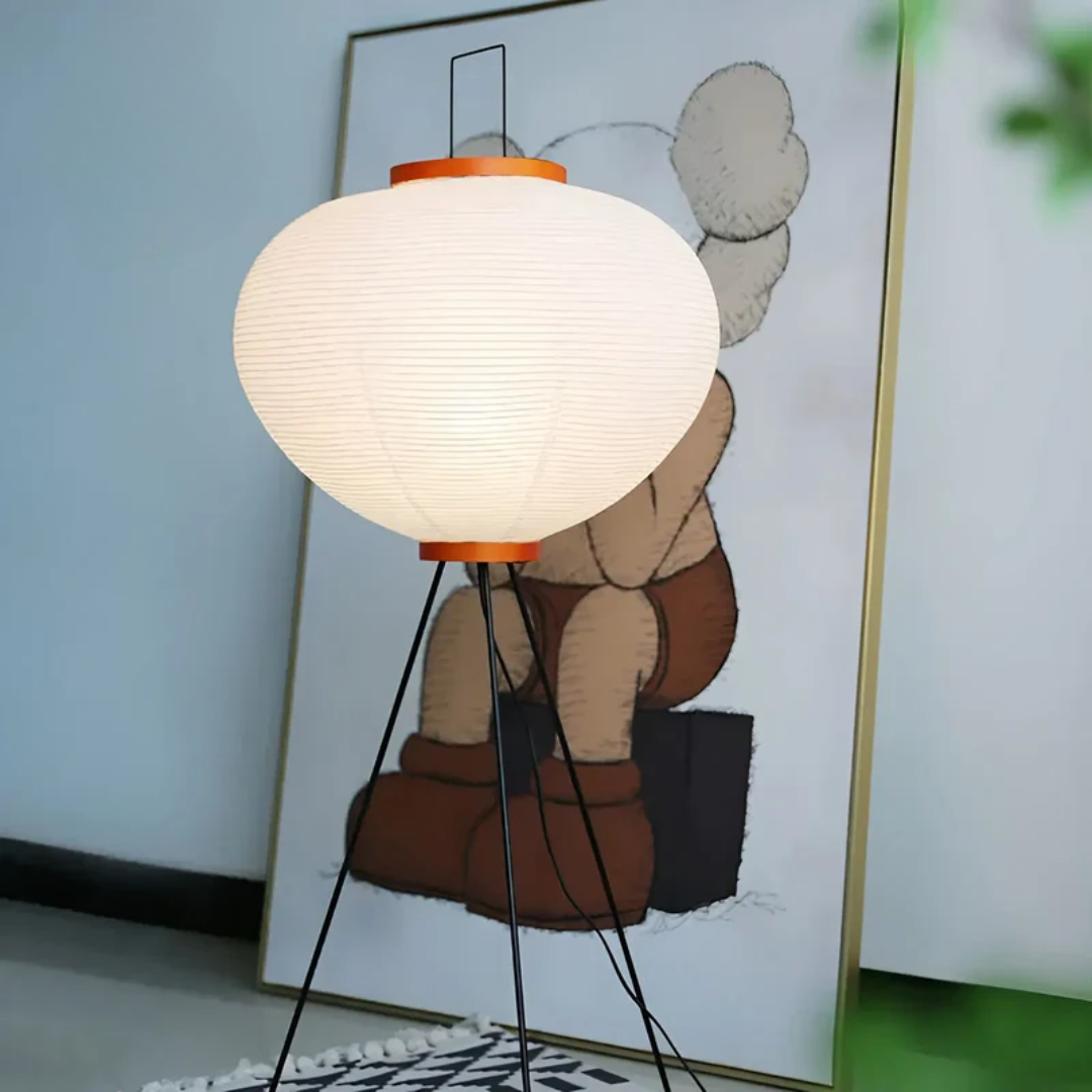 Elegant Golvlampa i Rispapper – Mysig Belysning