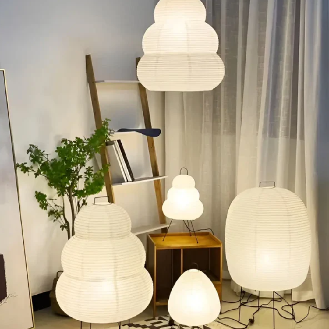 Elegant Golvlampa i Rispapper – Mysig Belysning