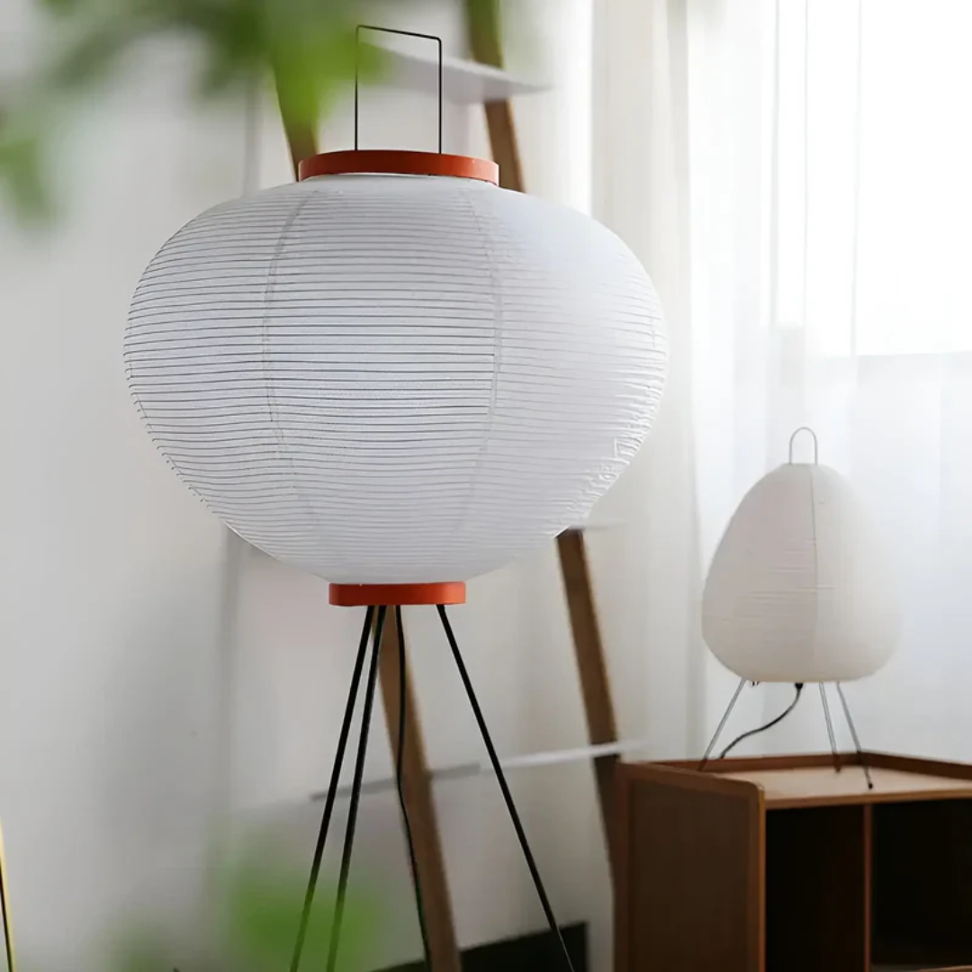 Elegant Golvlampa i Rispapper – Mysig Belysning