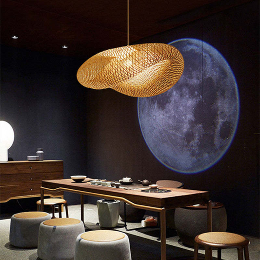 Elegant LED Hängande Lampa i Bambu