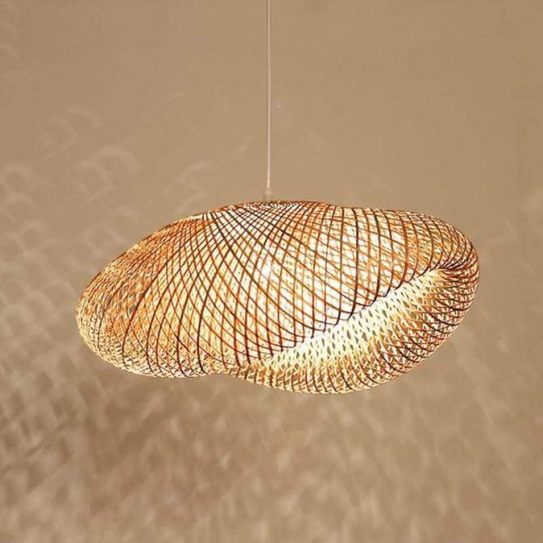 Elegant LED Hängande Lampa i Bambu