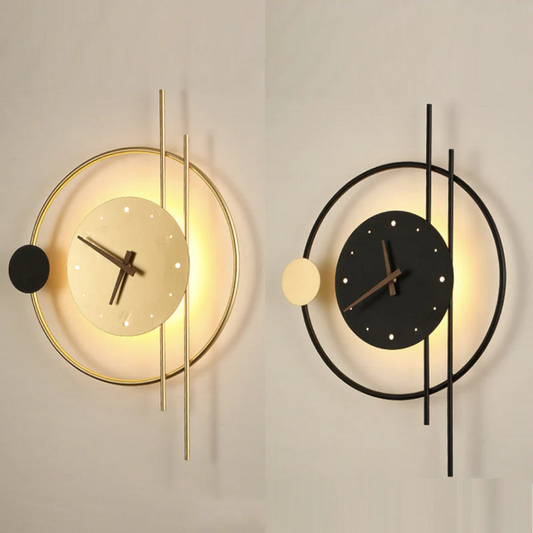 LUMINA Elegant LED Väggklocka med Varmt Ljus