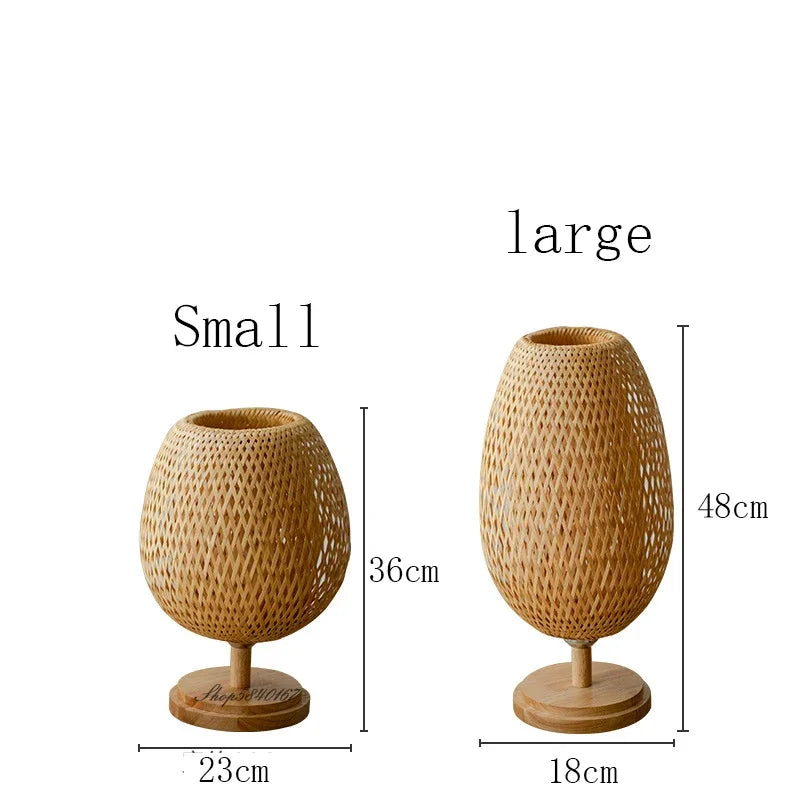 Vintage Bambu Bordslampa – Rustik & Elegant