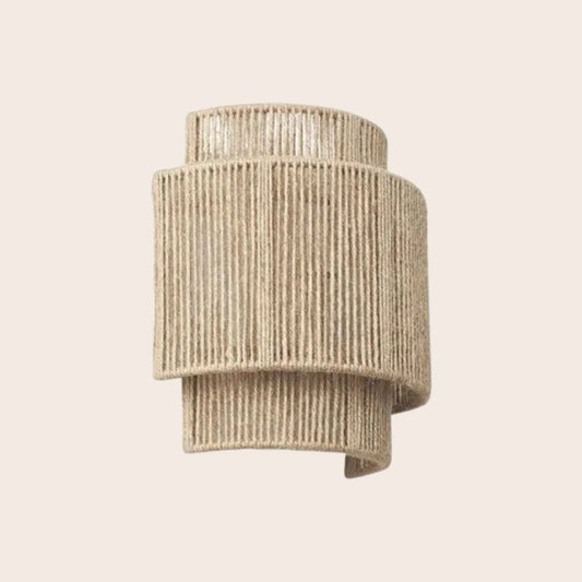 Handvävd Rattan Vägglampa – Naturlig Elegans