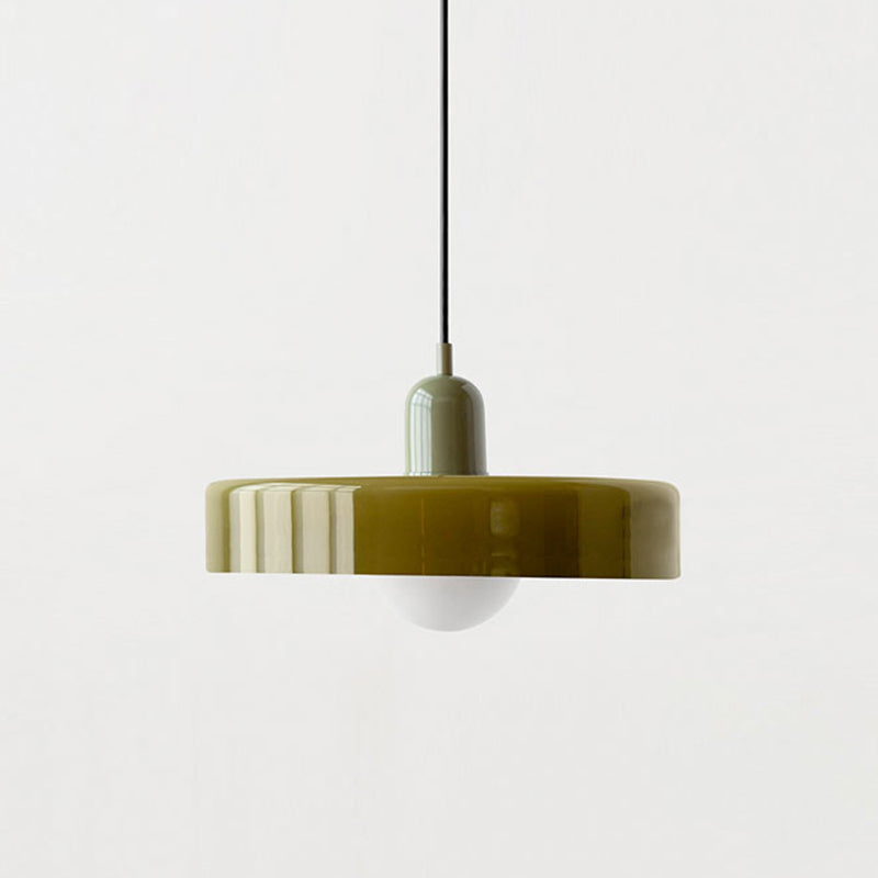 Elegant Bauhaus Pendellampa i Färgat Glas
