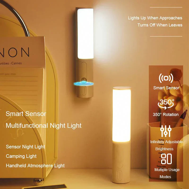 Smart LED Nattlampa med Rörelsesensor och Uppladdning